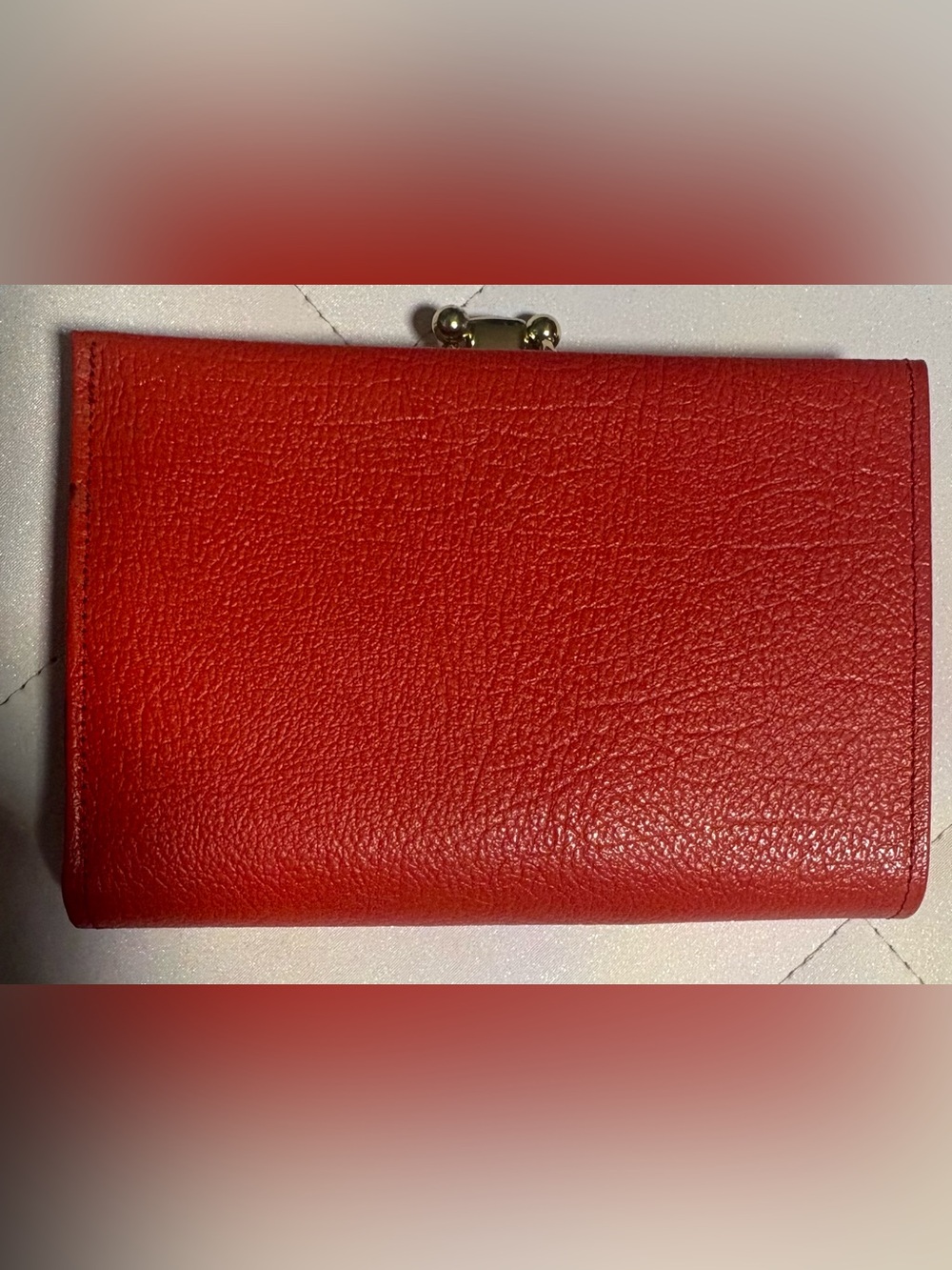 Vintage VTG Lady Buxton Red Pebbled Genuine Leather Kiss Lock Clutch Wallet - Picture 4 of 9
